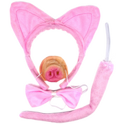 4pcs PIGGY SET Party Costume Accessories Animal Headband Bow Tie Nose Halloween V563-JD-17300