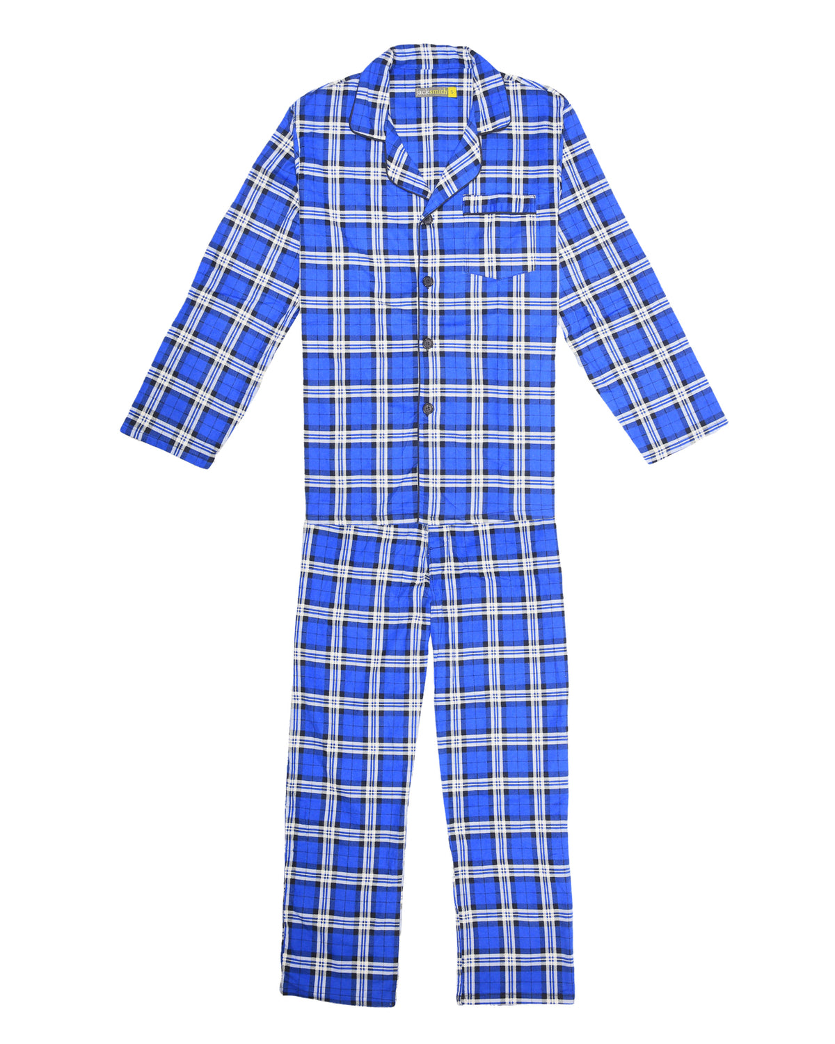 Mens Flannelette Pyjama Set Sleepwear Soft 100% Cotton PJs Two Piece Pajamas - Blue - 3XL V563-JSPJ3-149-3XL