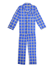 Mens Flannelette Pyjama Set Sleepwear Soft 100% Cotton PJs Two Piece Pajamas - Blue - 6XL V563-JSPJ3-149-6XL