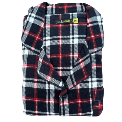 Mens Plus Size Flannelette Pyjamas 100% Cotton PJs Set Top Pants in Red Check - 3XL V563-JSPJ38-90-3XL