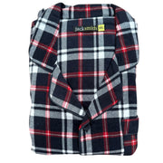 Mens Plus Size Flannelette Pyjamas 100% Cotton PJs Set Top Pants in Red Check - L