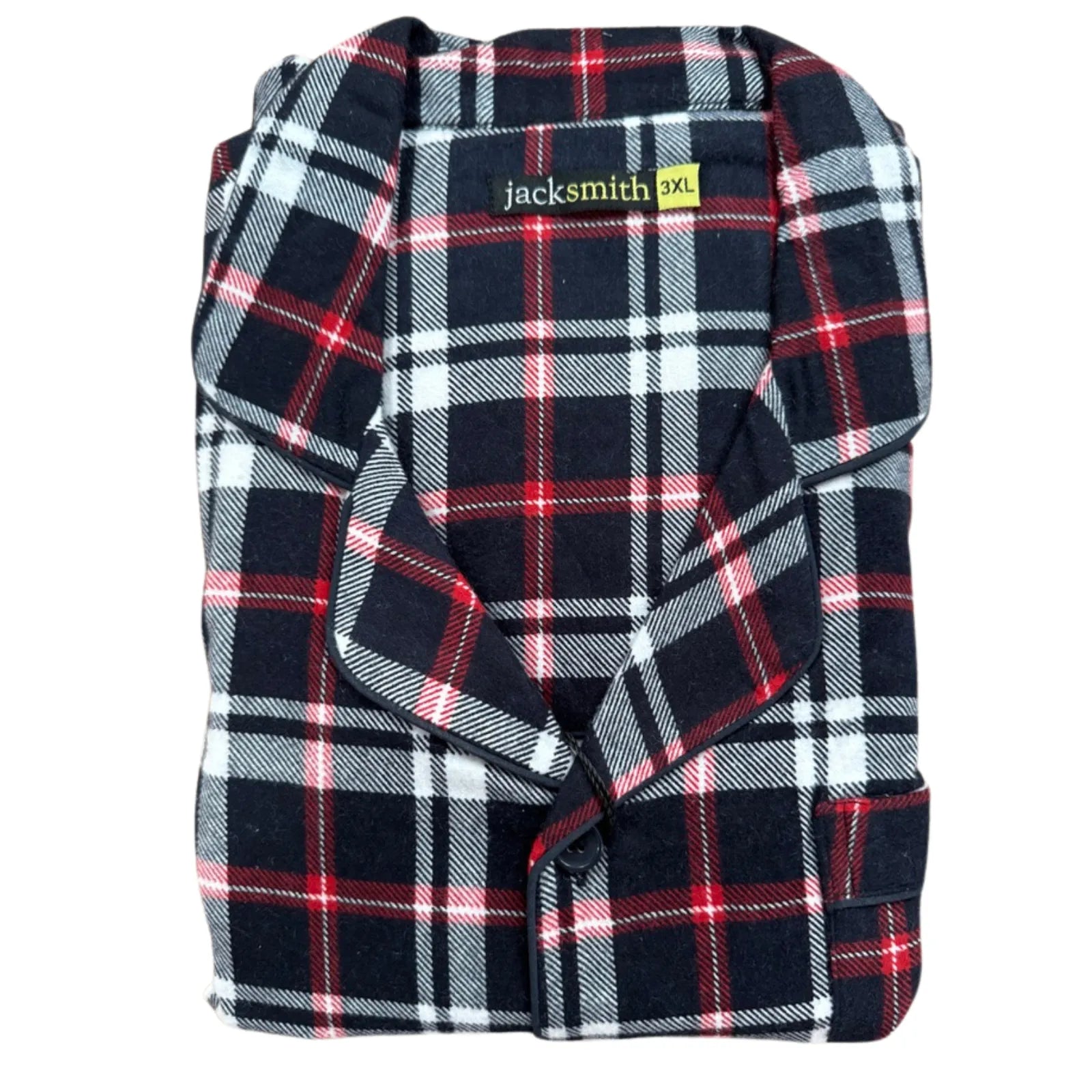 Mens Plus Size Flannelette Pyjamas 100% Cotton PJs Set Top Pants in Red Check - L
