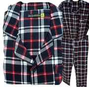 Mens Plus Size Flannelette Pyjamas 100% Cotton PJs Set Top Pants in Red Check - S