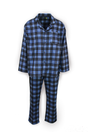 Mens Flannelette Pyjama Set Sleepwear Soft 100% Cotton PJs - Blue Check - XL V563-JSPJ4-24-48-XL