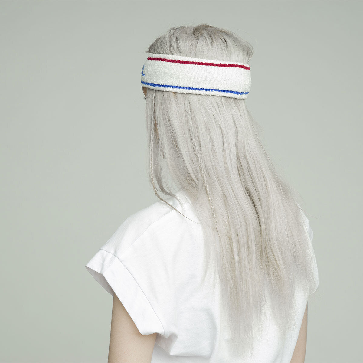 Kangol Bermuda Stripe Headband Stretch Sweatband - White/Ciano - One Size V563-K3302ST-WC130-1SZ