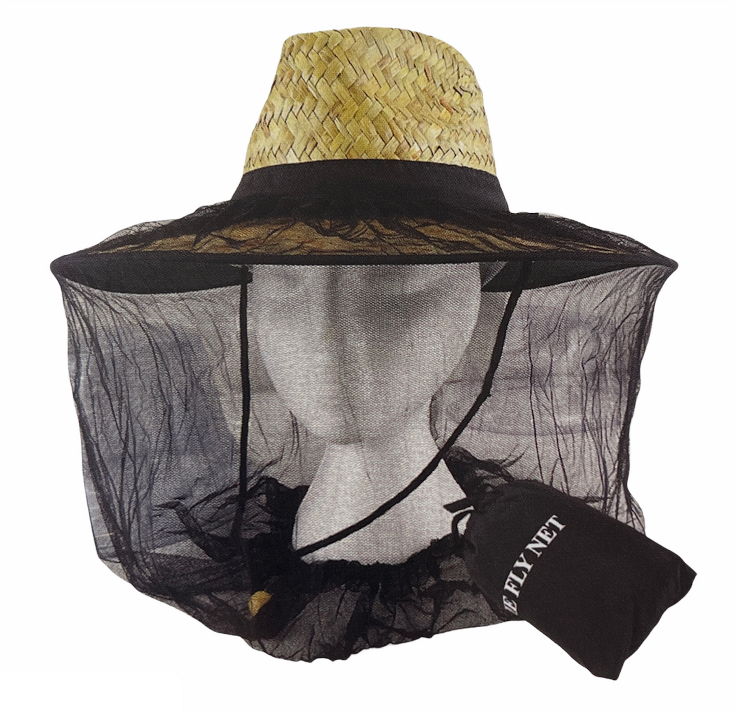 Mosquito Hat Net Head Protector Bee Bug Mesh Insect Mozzie Fishing Fly - Black V563-KIT-2432-BLACK