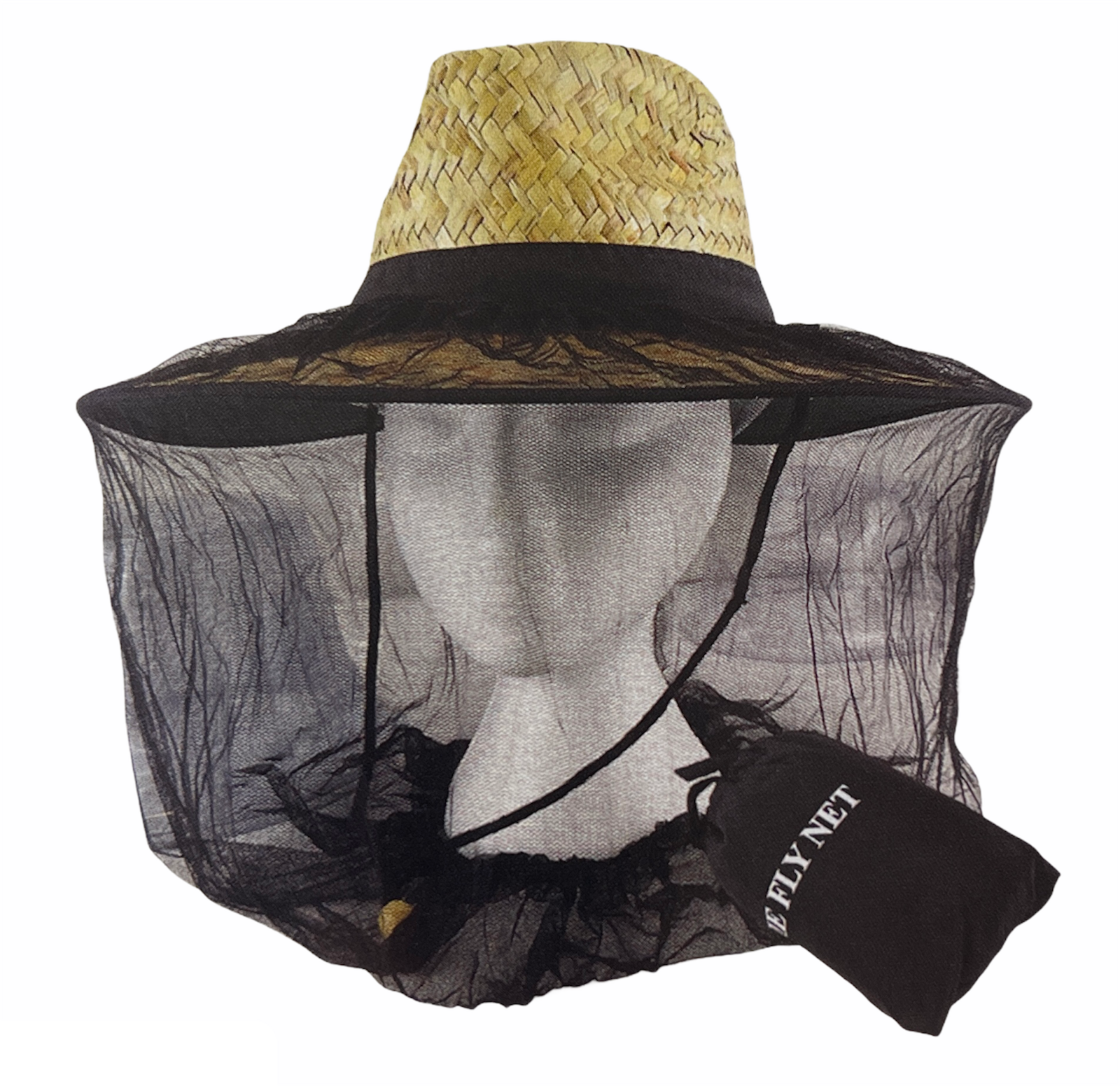 Mosquito Hat Net Head Protector Bee Bug Mesh Insect Mozzie Fishing Fly - Black V563-KIT-2432-BLACK
