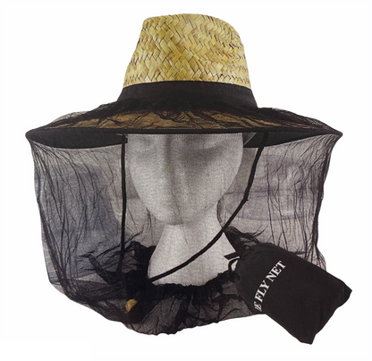 Mosquito Hat Net Head Protector Bee Bug Mesh Insect Mozzie Fishing Fly - Black V563-KIT-2432-BLACK