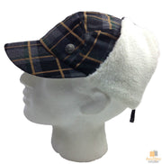 Plaid Supre Trapper Ushanka Hat Sherpa Lined Winter Ear Flap Cap - Grey/Black - L/XL V563-KNGOL-K1502FA-CP316-L_XL