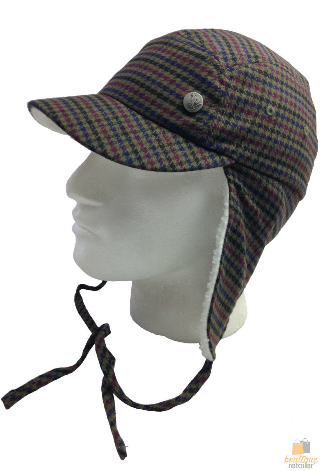 Plaid Supre Trapper Ushanka Hat Sherpa Lined Winter Ear Flap Cap - Army Green - S/M V563-KNGOL-K1502FA-DC091-S_M