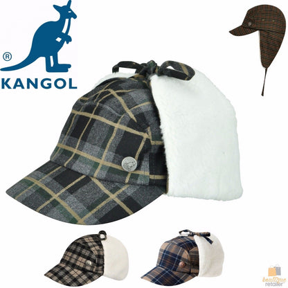 Plaid Supre Trapper Ushanka Hat Sherpa Lined Winter Ear Flap Cap - Black/Grey - S/M V563-KNGOL-K1502FA-VC008-S_M