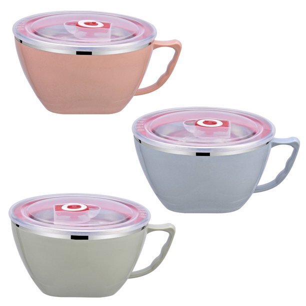 900ml Stainless Steel Instant Noodle Solid Bowl Korean Mi Goreng w Lid & Handle V563-KOR_NOODLEBWL_15CM