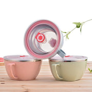 900ml Stainless Steel Instant Noodle Solid Bowl Korean Mi Goreng w Lid & Handle V563-KOR_NOODLEBWL_15CM