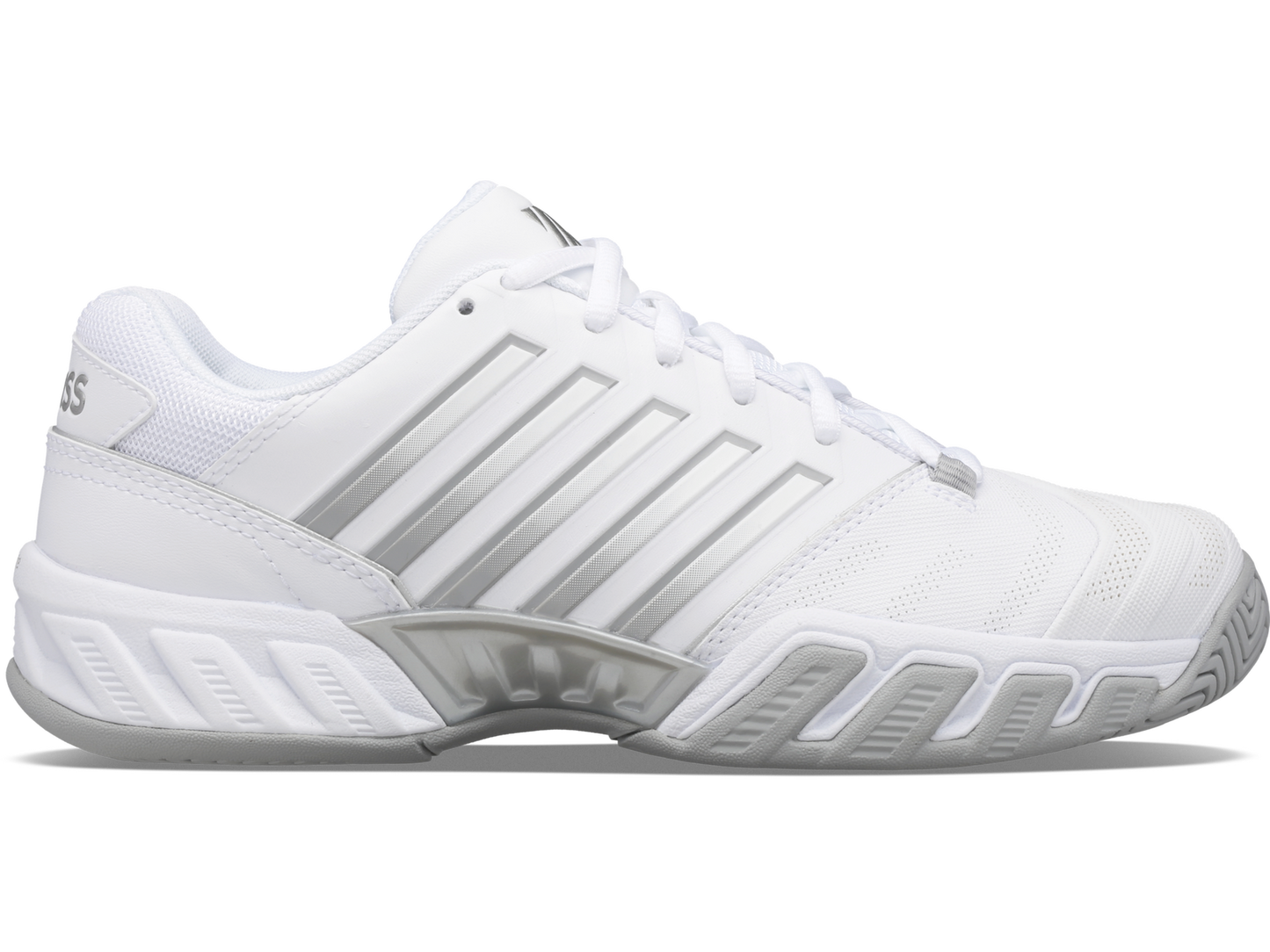 K-Swiss Womens Bigshot 4 AC Tennis Shoes - White/Silver - US 8.5 V563-KSW96989138-85