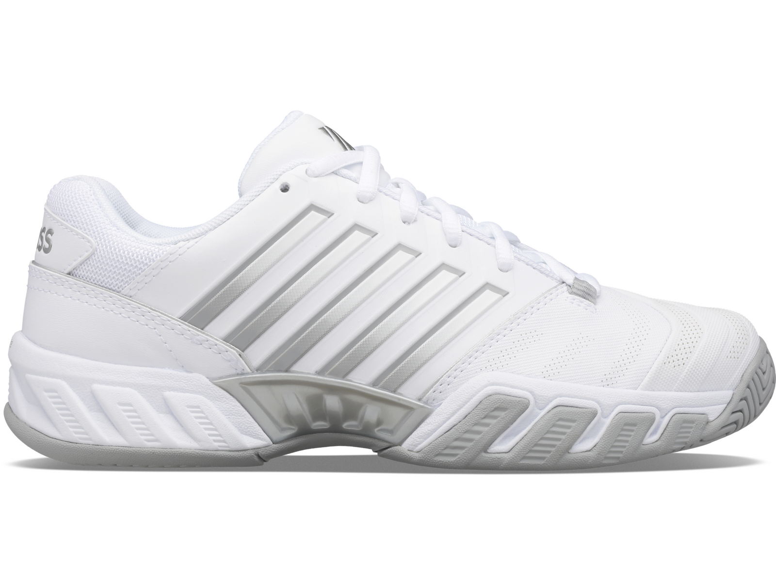 K-Swiss Womens Bigshot 4 AC Tennis Shoes - White/Silver - US 8.5 V563-KSW96989138-85
