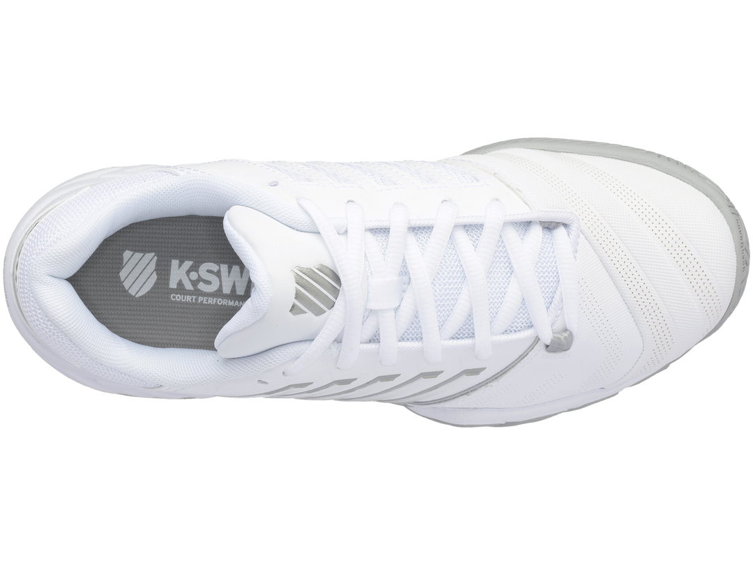 K-Swiss Womens Bigshot 4 AC Tennis Shoes - White/Silver - US 8.5 V563-KSW96989138-85