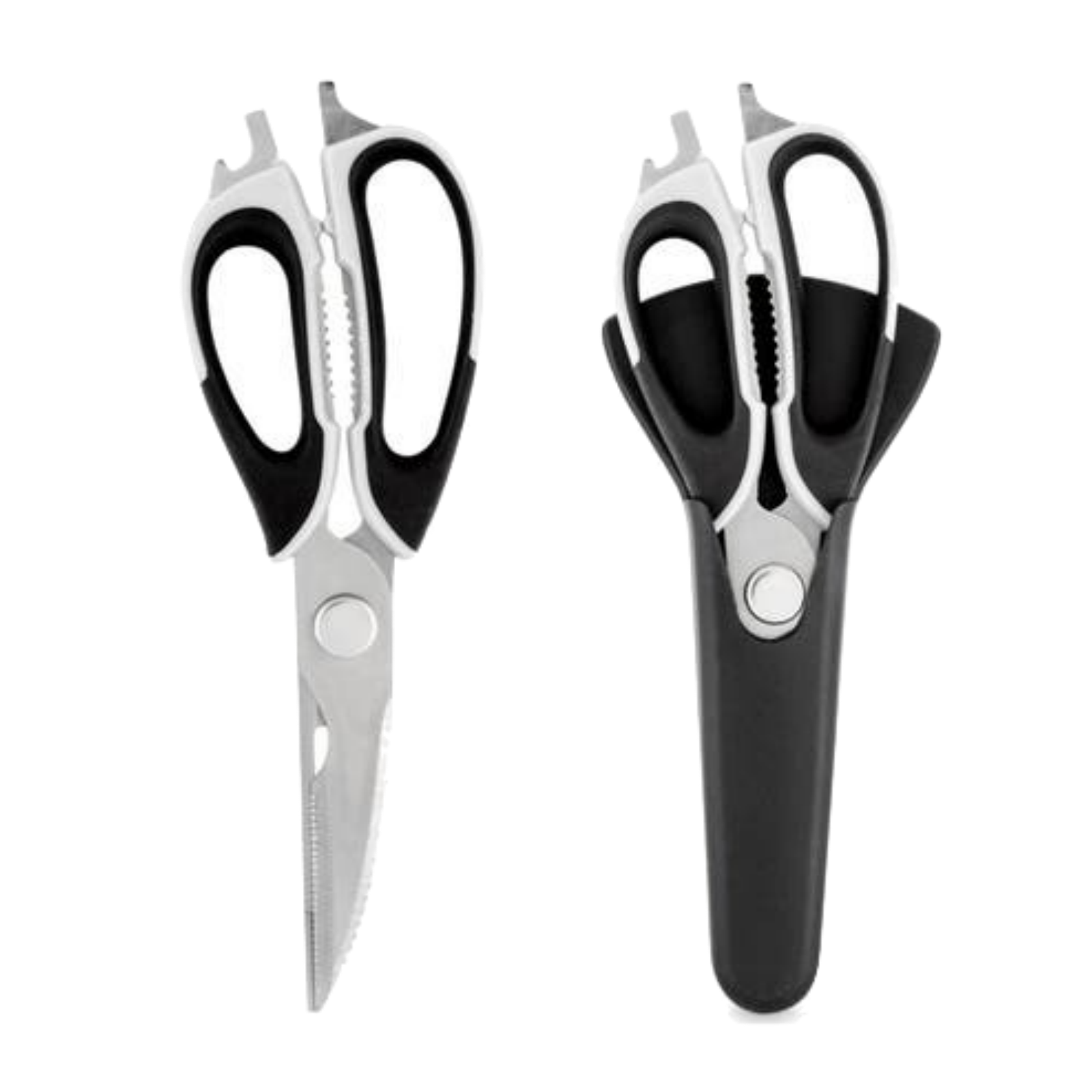 7 in 1 Multi Purpose Kitchen Super Scissors w/ Magnetic Case for Meat Nuts V563-KU0107