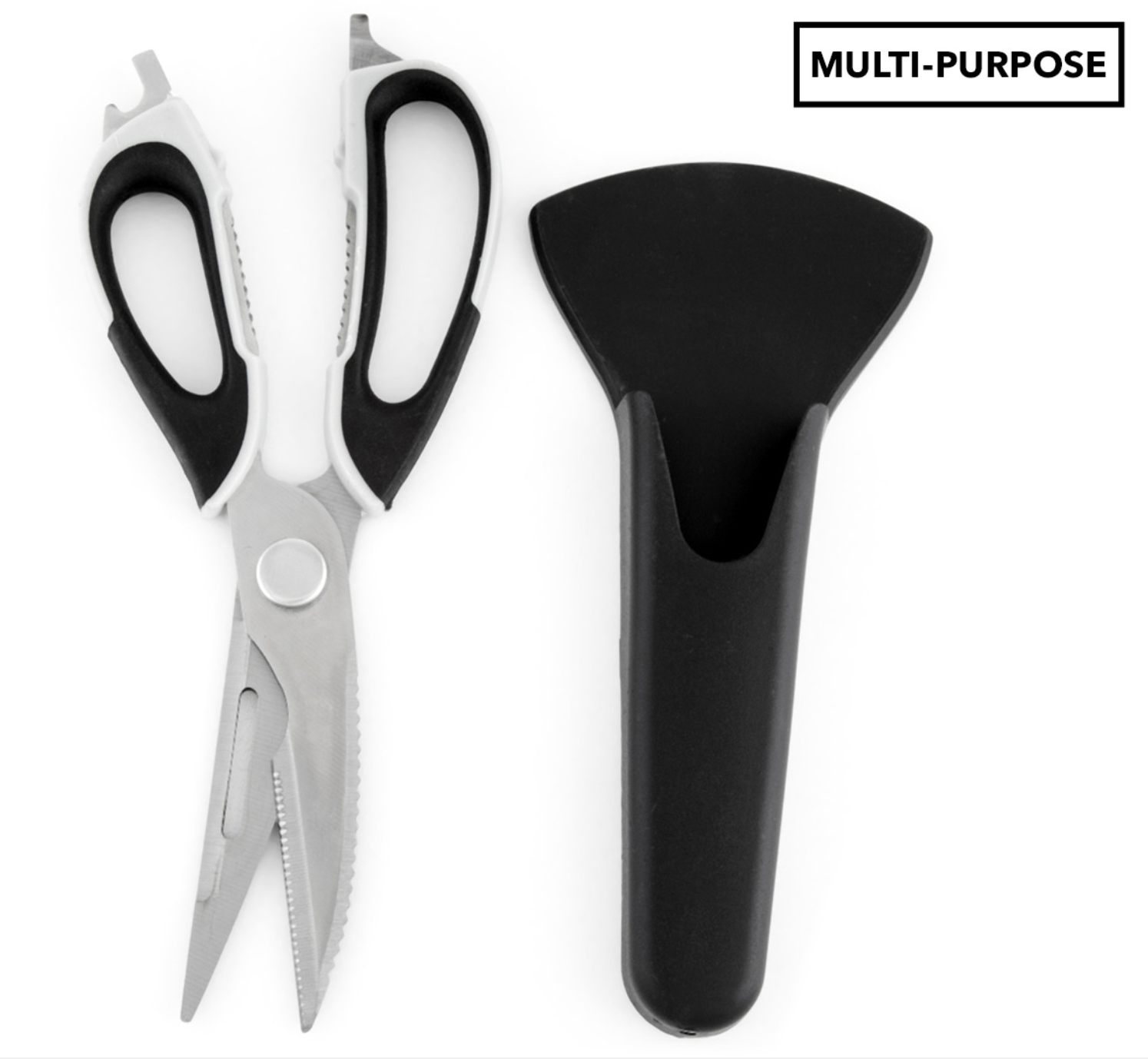 7 in 1 Multi Purpose Kitchen Super Scissors w/ Magnetic Case for Meat Nuts V563-KU0107