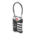 Lewis N. Clark TSA Approved Easy Set Combination Luggage Lock w Steel Cable V563-LC-TSA40-BLK