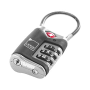 Lewis N. Clark TSA Approved Easy Set Combination Luggage Lock w Steel Cable V563-LC-TSA40-BLK