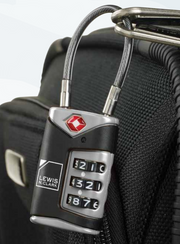 Lewis N. Clark TSA Approved Easy Set Combination Luggage Lock w Steel Cable V563-LC-TSA40-BLK