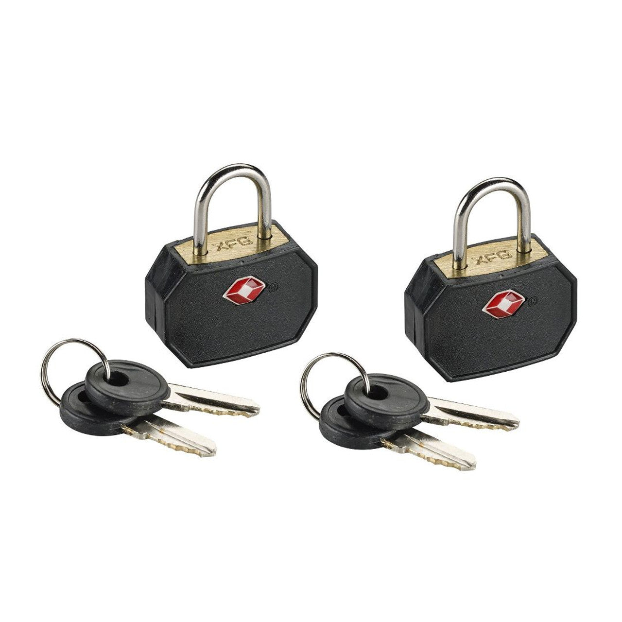 1 Pack of 2 Lewis N. Clark TSA Key Locks Luggage Travel Padlock Keyed - Black V563-LCTSA14-BLK