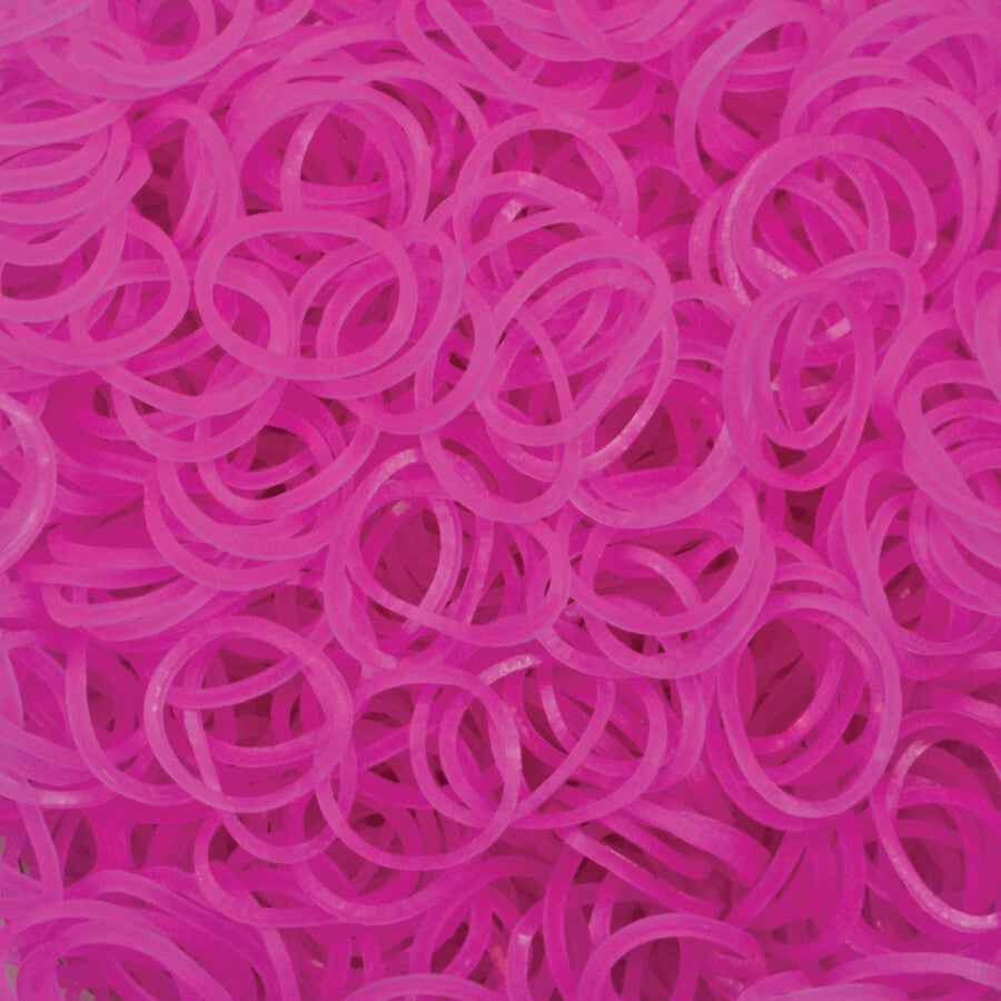 4800 LOOM BANDS Rubber Refill Kit DIY Magical Bracelet 192 S Clips 16 Hooks BULK - Plain Hot Pink V563-LOOMBANDS-4800-PLNHTPNK