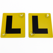 2x LEARNER L PLATES Suction Car Window Signs in Yellow/Black V563-LPLATES-YELBLK