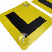 2x LEARNER L PLATES Suction Car Window Signs in Yellow/Black V563-LPLATES-YELBLK