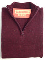 LAMBS WOOL KNIT JUMPER Pullover Mens Sweater Knitted Half Zip Crew Neck S-XXL - Half Zip - Deep Red (31) - M V563-LWKJMPR-HLFZP-DPRED31-M