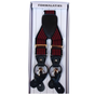 Mens Premium Convertible Suspenders Braces Clip On Elastic Y-Back Traditional Leather Tab - Stripe Black/Red V563-LXRYSUSPENDERS-STRBLKRED