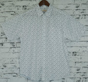 Mens MARINE ANCHOR SHIRT 100% COTTON Surf Party Short Sleeve Vintage S-6XL - White - 3XL V563-MARINESHT-WHT-3XL