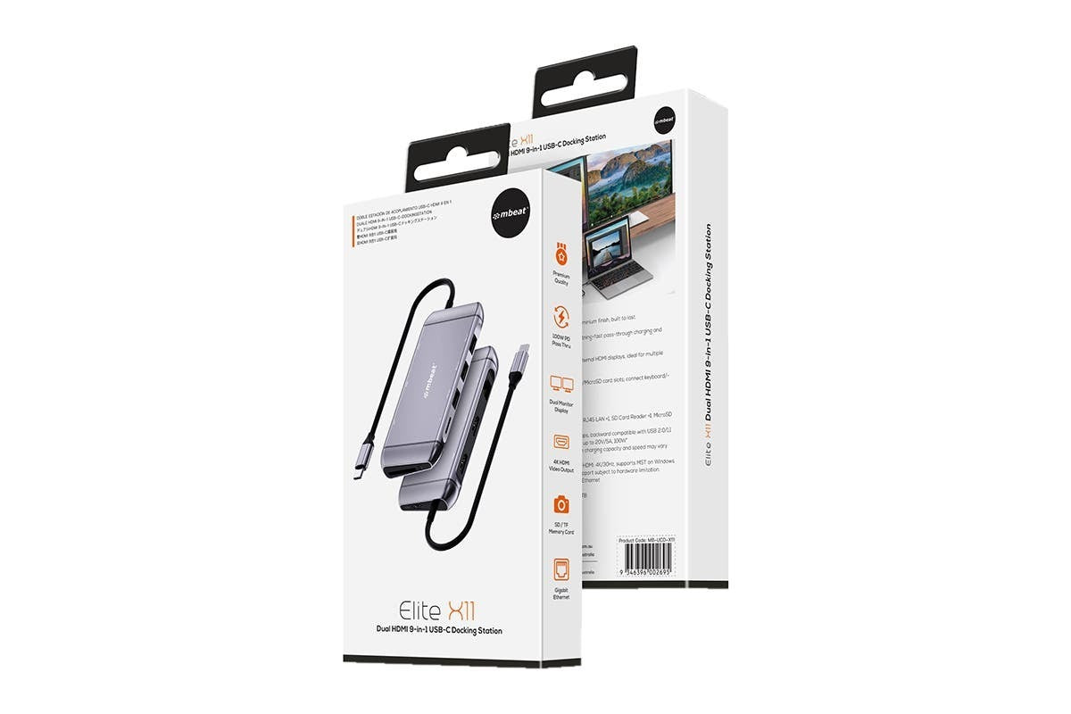 mBeat Elite X11 Dual Hdmi Mst 9-In-1 Usb-C Docking Station V563-MB-UCD-X11