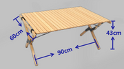 Folding Camping Table Bamboo Roll Up Portable Outdoor Picnic BBQ Desk Beach V563-MD-020MN
