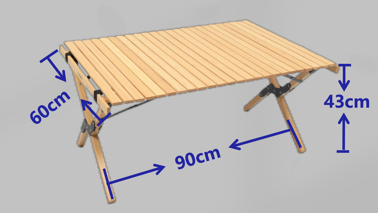 Folding Camping Table Bamboo Roll Up Portable Outdoor Picnic BBQ Desk Beach V563-MD-020MN