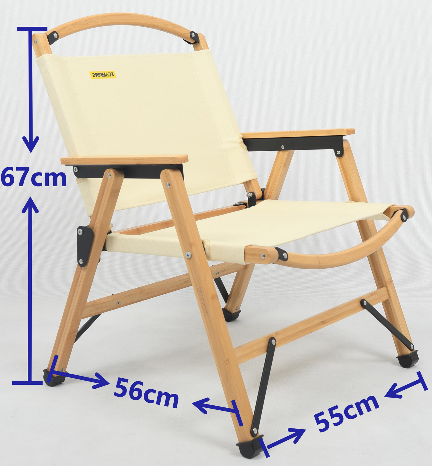 3 Chairs & 1 Table Set Bamboo Camping Folding Portable Outdoor Picnic Travel BBQ V563-MD-020MN_019M-NW__SET3