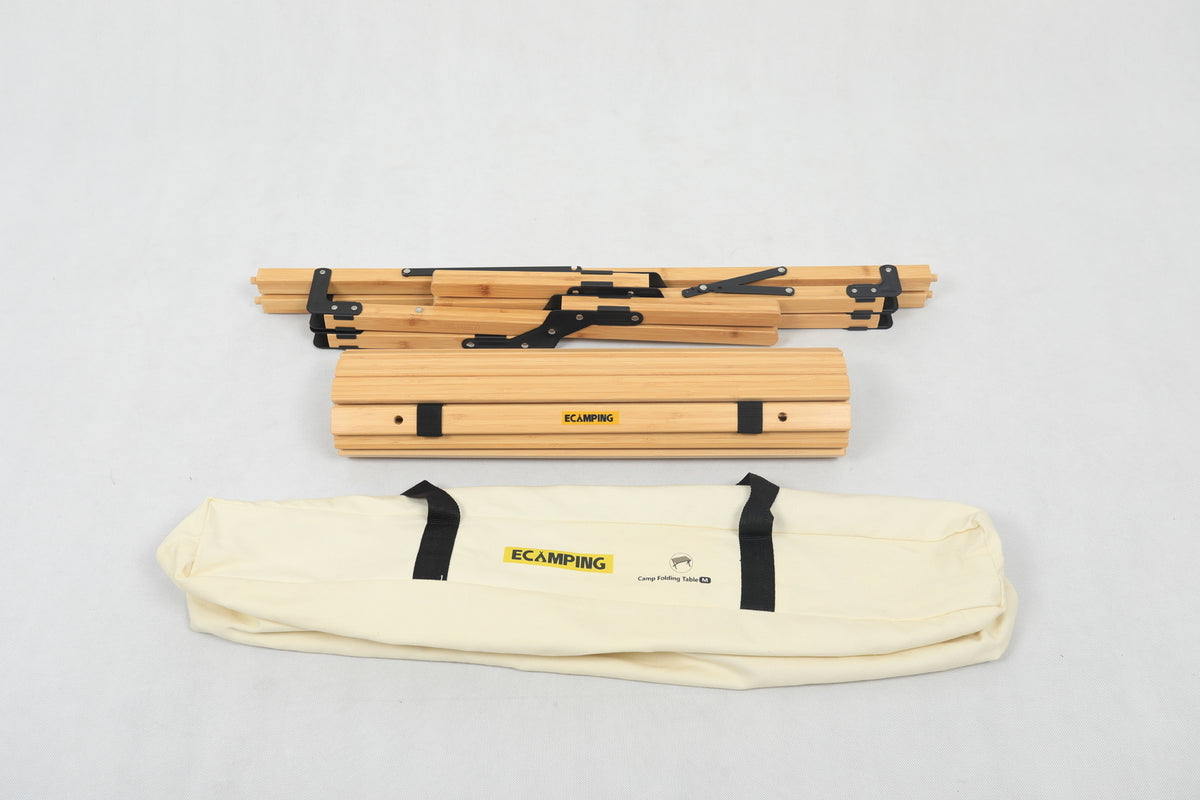 4 Chairs & 1 Table Set Bamboo Camping Folding Portable Outdoor Picnic Travel BBQ V563-MD-020MN_019M-NW__SET4