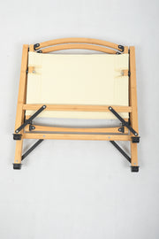 Bamboo Canvas Foldable Outdoor Camping Chair Wooden Travel Picnic Park - Khaki/Beige V563-MD019M-NW