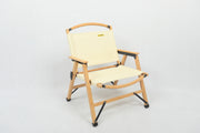 Bamboo Canvas Foldable Outdoor Camping Chair Wooden Travel Picnic Park - Khaki/Beige V563-MD019M-NW