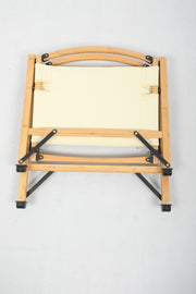 4x Bamboo Canvas Foldable Outdoor Camping Chair Wooden Picnic Park - Khaki/Beige V563-MD019M-NW_4X