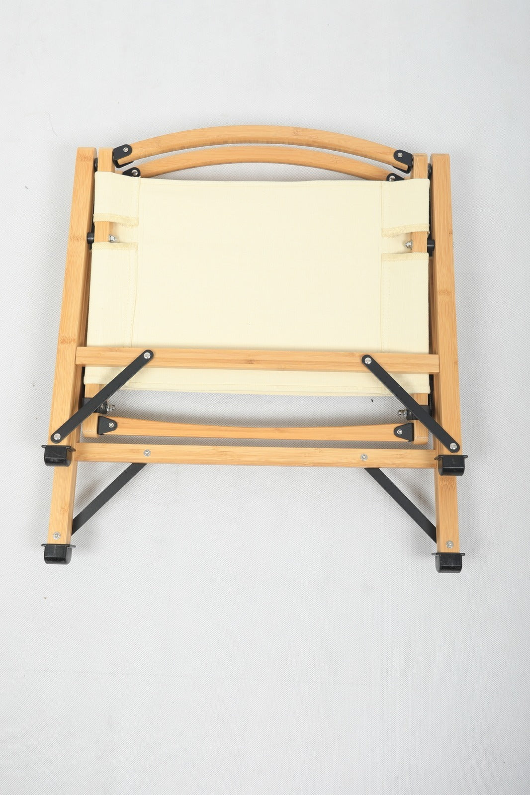 4x Bamboo Canvas Foldable Outdoor Camping Chair Wooden Picnic Park - Khaki/Beige V563-MD019M-NW_4X