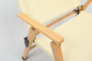 4x Bamboo Canvas Foldable Outdoor Camping Chair Wooden Picnic Park - Khaki/Beige V563-MD019M-NW_4X