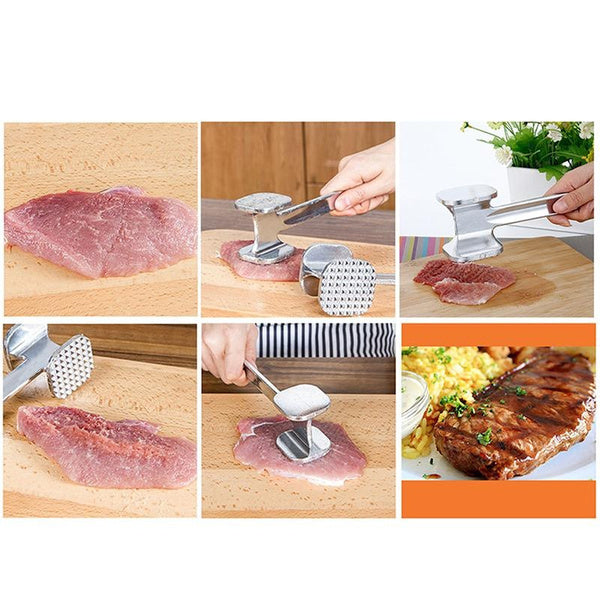 25cm Hammer Meat Tenderiser Chicken Steak Mallet Beef Handle V563-MEAT-TENDERISER_STEEL