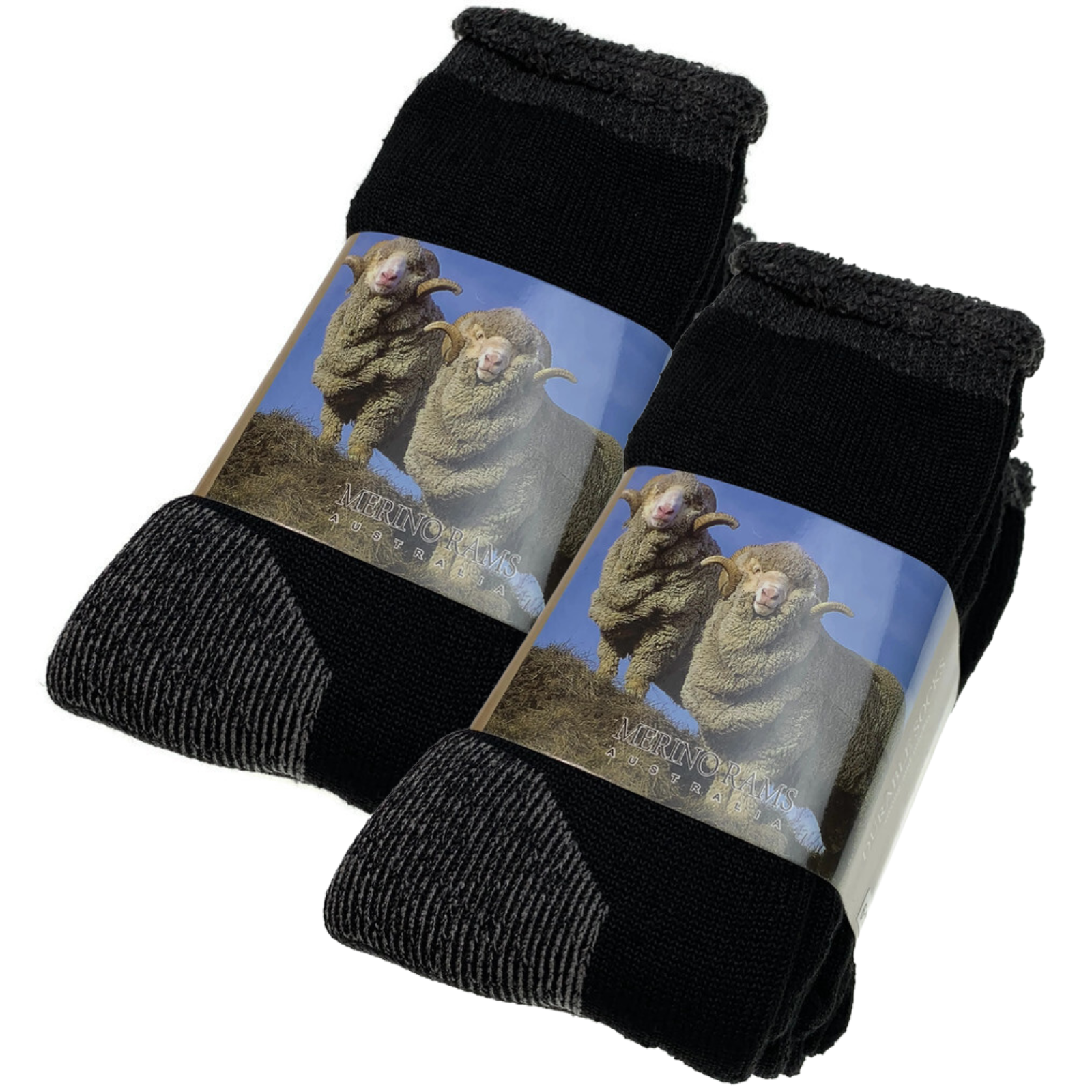 6 Pairs Heavy Duty Merino Wool Work Socks Extra Thick Cushion (Size 11-14) V563-MERINOSOCKS-11_14-2PK