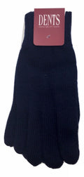 100% PURE WOOL GLOVES Winter Snow Ski Plain Knit Knitted Warm Plain - Navy V563-MK341-NVY