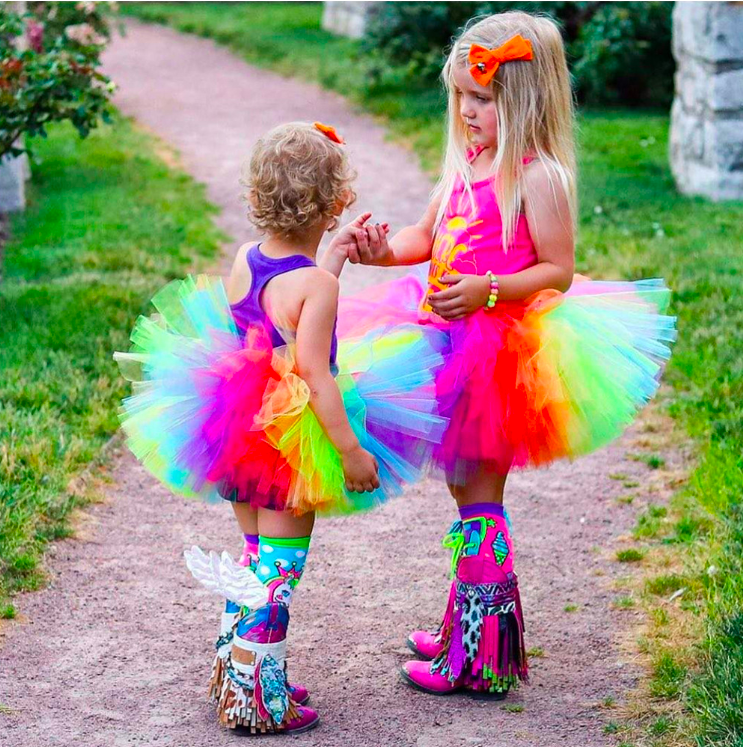 MADMIA Flying Unicorn Toddler Long Knee High Socks - Girl's Pair - Pink/Blue V563-MM050-T