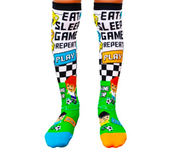 Video Game Toddler Long Knee High Socks - Boy's Unisex Pair - Multicolour V563-MM128-T