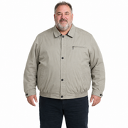 Mens Plus Size Jacket Big & Tall Blazer Zip Up Coat Bomber Military Style in Beige - 5XL