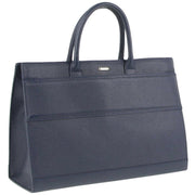 Morrissey Italian Structured Leather Tote Unisex Computer Bag Handbag - Navy V563-MO-3158_NVY