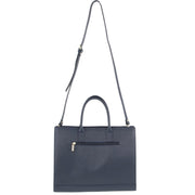 Morrissey Italian Structured Leather Tote Unisex Computer Bag Handbag - Navy V563-MO-3158_NVY